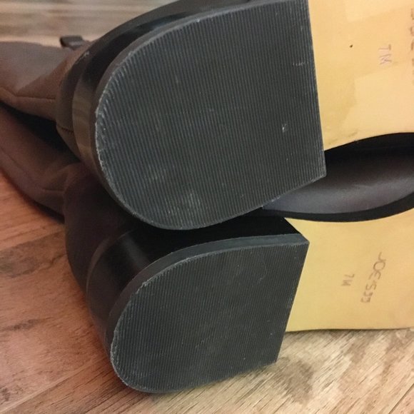 Tall Brown Leather and Canvas Equestrian Boots - Picture 8 of 16